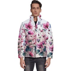 Flora Floral Flower Petal Men s Puffer Bubble Jacket Coat