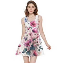 Flora Floral Flower Petal Inside Out Reversible Sleeveless Dress