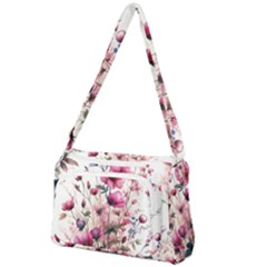 Flora Floral Flower Petal Front Pocket Crossbody Bag