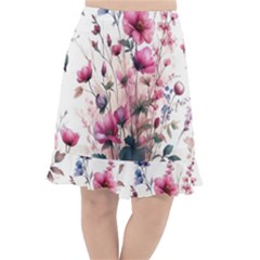 Flora Floral Flower Petal Fishtail Chiffon Skirt