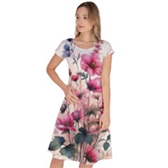 Flora Floral Flower Petal Classic Short Sleeve Dress