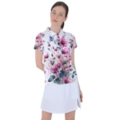 Flora Floral Flower Petal Women s Polo T-Shirt