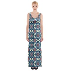 Abstract Mandala Seamless Background Texture Thigh Split Maxi Dress