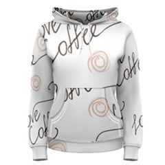 Seamless Pattern Coffee Text Women s Pullover Hoodie