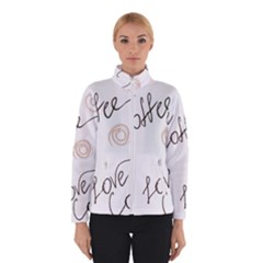 Seamless Pattern Coffee Text Women s Bomber Jacket