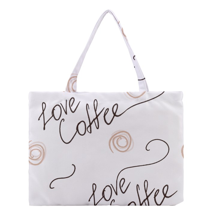 Seamless Pattern Coffee Text Medium Tote Bag