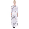 Seamless Pattern Coffee Text Quarter Sleeve Wrap Maxi Dress View2