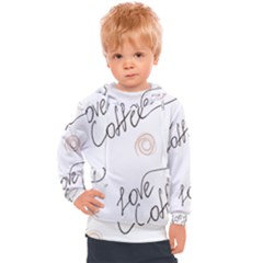 Seamless Pattern Coffee Text Kids  Hooded Pullover