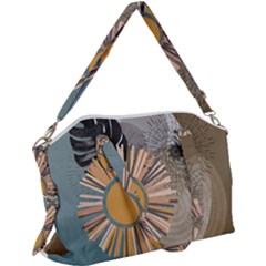 Boho Leaves Botanical Retro Vintage Canvas Crossbody Bag by Maspions