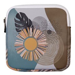 Boho Leaves Botanical Retro Vintage Mini Square Pouch