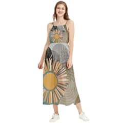 Boho Leaves Botanical Retro Vintage Boho Sleeveless Summer Dress