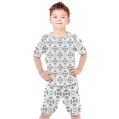 Background Pattern Retro Vintage Kids  T-shirt And Shorts Set