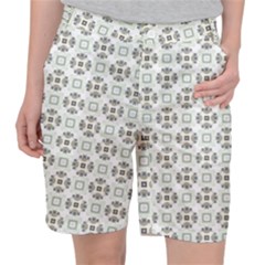 Background Pattern Retro Vintage Women s Pocket Shorts by Maspions