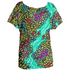 Background Leaves River Nature Women s Oversized T-shirt