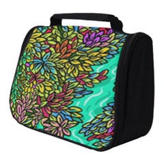 Background Leaves River Nature Full Print Travel Pouch (small)