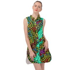 Background Leaves River Nature Sleeveless Shirt Dress