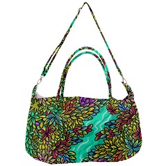 Background Leaves River Nature Removable Strap Handbag