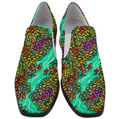Background Leaves River Nature Women Slip On Heel Loafers