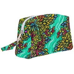 Background Leaves River Nature Wristlet Pouch Bag (large)