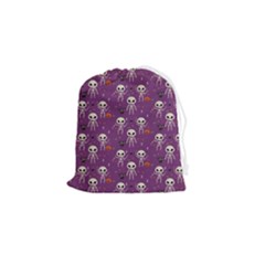 Skull Halloween Pattern Drawstring Pouch (small)