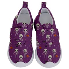 Skull Halloween Pattern Kids  Velcro No Lace Shoes