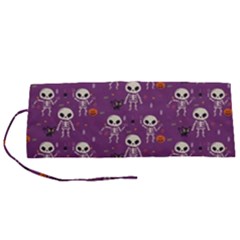 Skull Halloween Pattern Roll Up Canvas Pencil Holder (s)