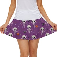 Skull Halloween Pattern Women s Skort