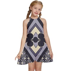 Pattern Design Scrapbooking Kids  Halter Collar Waist Tie Chiffon Dress by Maspions