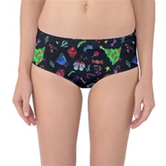 New Year Christmas Background Mid-waist Bikini Bottoms