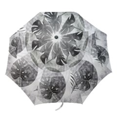 Vintage Retro Boho Background Leaves Botanical Folding Umbrellas