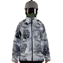 Vintage Retro Boho Background Leaves Botanical Men s Zip Ski And Snowboard Waterproof Breathable Jacket by Maspions