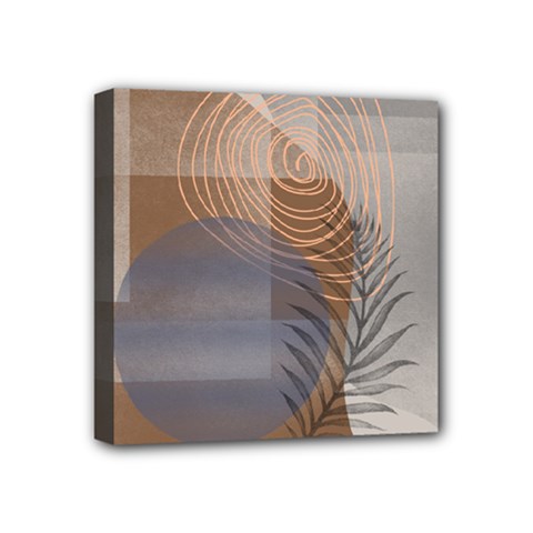 Boho Background Leaves Botanical Retro Vintage Art Mini Canvas 4  X 4  (stretched)