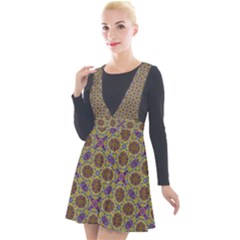 Art Illustrations Background Pattern Mandala Seamless Plunge Pinafore Velour Dress