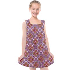 Pattern Mandala Seamless Kids  Cross Back Dress by Maspions