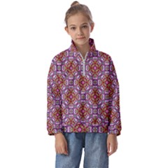 Pattern Mandala Seamless Kids  Half Zip Hoodie