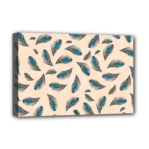 Background Palm Leaves Pattern Deluxe Canvas 18  X 12  (stretched) by Maspions