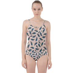 Background Palm Leaves Pattern Cut Out Top Tankini Set