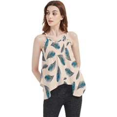 Background Palm Leaves Pattern Flowy Camisole Tank Top