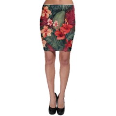 Tropical Flower Bloom Bodycon Skirt