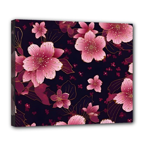 Flower Sakura Bloom Deluxe Canvas 24  X 20  (stretched)