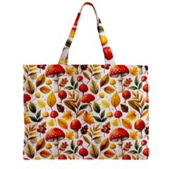 Mushroom Autumn Fall Zipper Mini Tote Bag