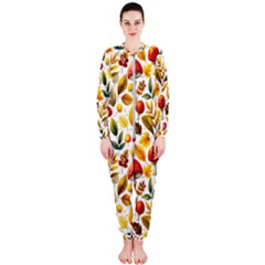 Mushroom Autumn Fall Onepiece Jumpsuit (ladies)