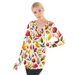 Mushroom Autumn Fall Tie Up T-shirt