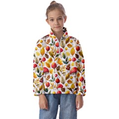 Mushroom Autumn Fall Kids  Half Zip Hoodie