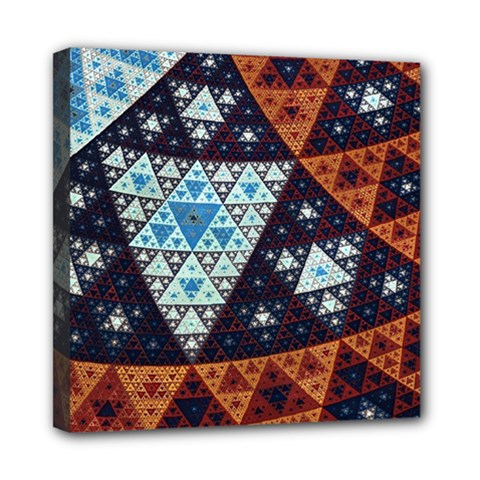 Fractal Triangle Geometric Abstract Pattern Mini Canvas 8  X 8  (stretched)