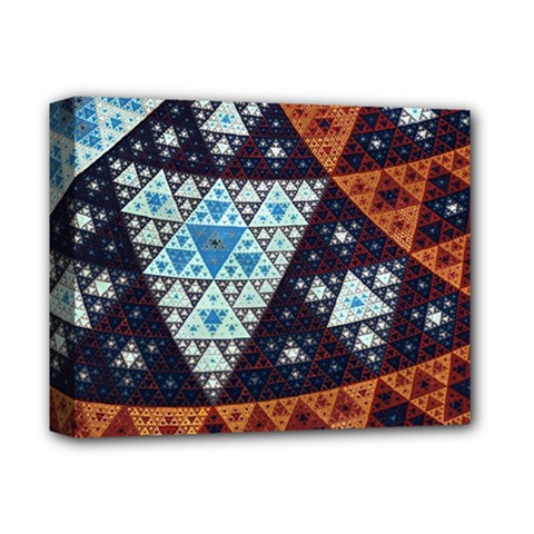 Fractal Triangle Geometric Abstract Pattern Deluxe Canvas 14  X 11  (stretched)