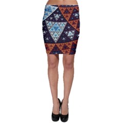 Fractal Triangle Geometric Abstract Pattern Bodycon Skirt