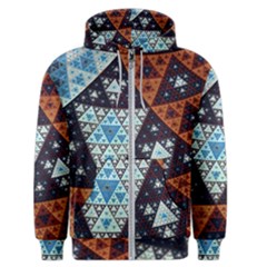 Fractal Triangle Geometric Abstract Pattern Men s Zipper Hoodie