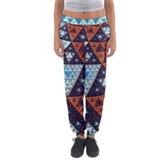 Fractal Triangle Geometric Abstract Pattern Women s Jogger Sweatpants