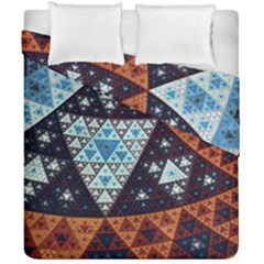 Fractal Triangle Geometric Abstract Pattern Duvet Cover Double Side (california King Size)